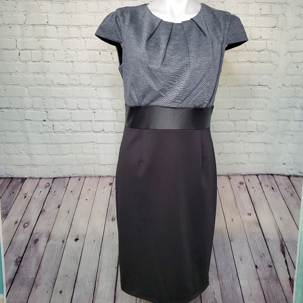 Tiana B. Black and Gray Pencil Dress Size 8